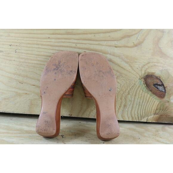 Pikolinos Sandals Womens Sz 38 Brown Leather Multi Sz 7.5 Wedge Cutout Slip On - Picture 6 of 7